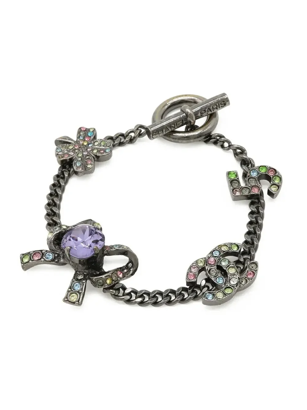 Chanel Cc Logo Chain Clover Bracelet #299773C93B